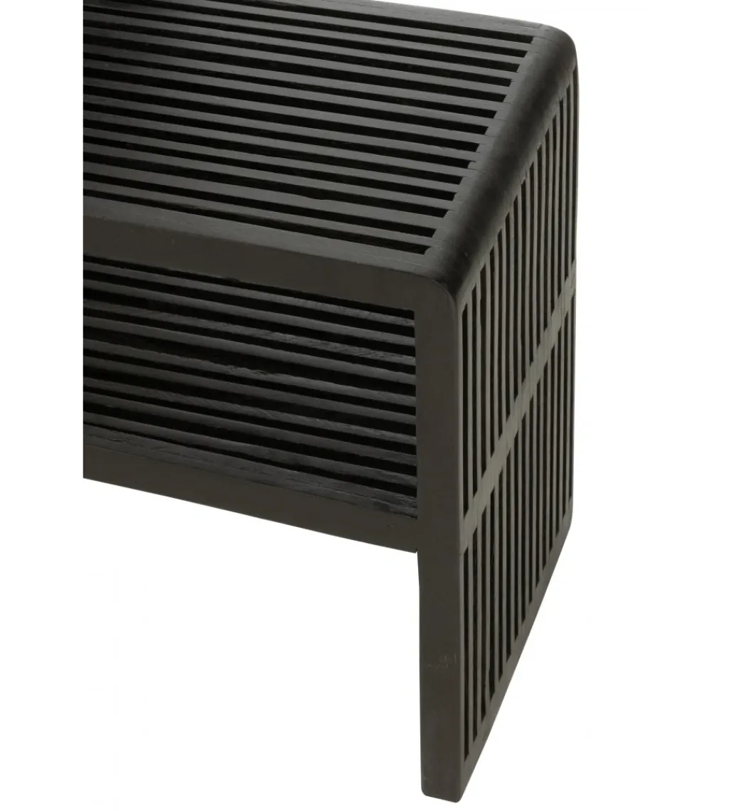J-Line Zestaw 2 konsol SHELFY 130 i 118 cm drewno teak czarna