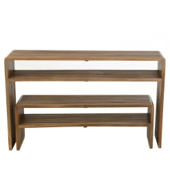 J-Line Zestaw 2 konsol SHELIS 130 cm 118 cm drewno teak