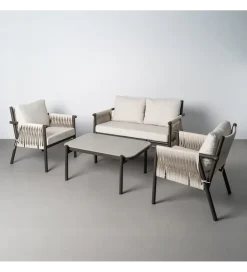Zona-Design Zestaw mebli ogrodowych KADARMO czarnobiałe
