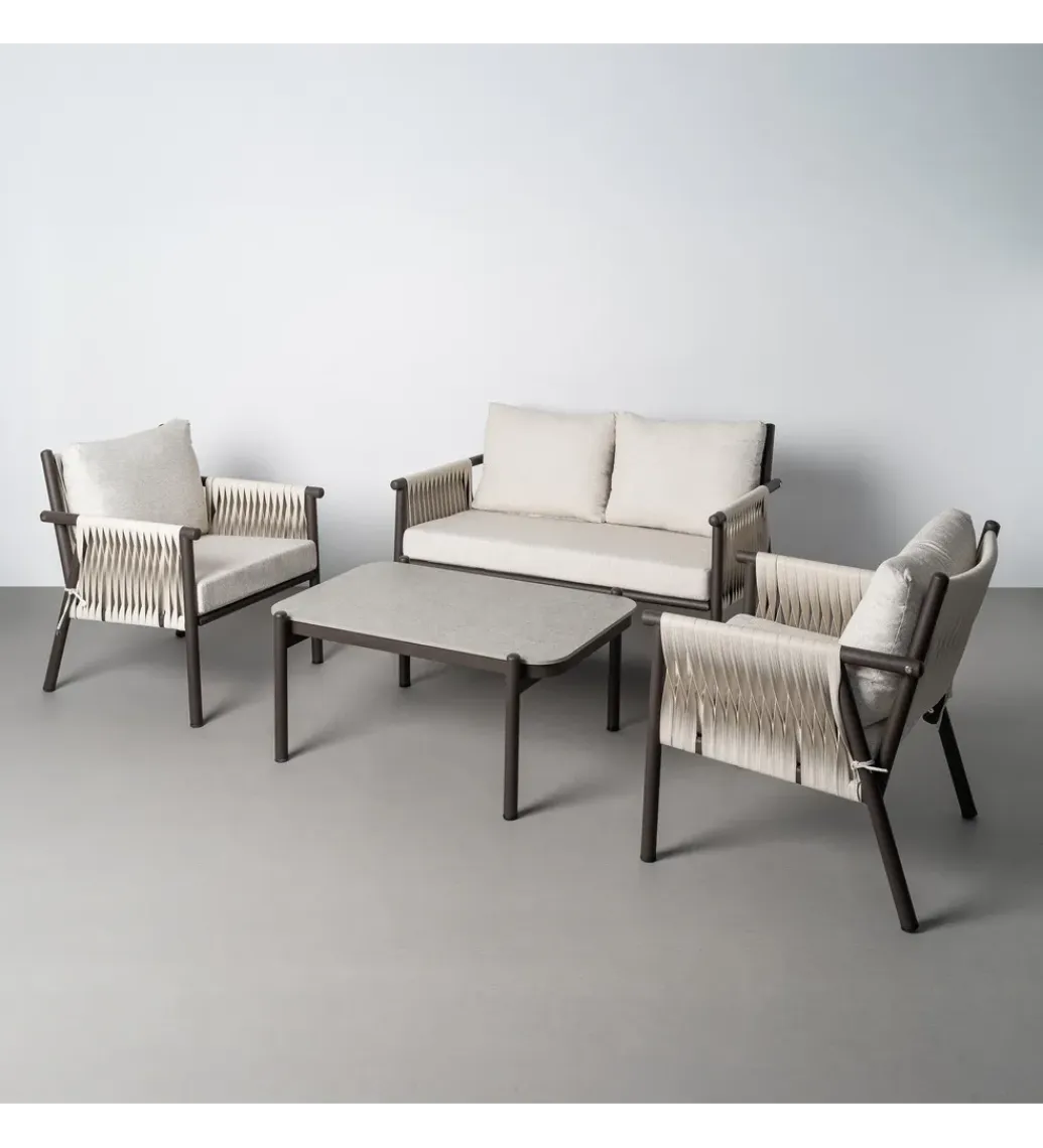 Zona-Design Zestaw mebli ogrodowych KADARMO czarnobiałe