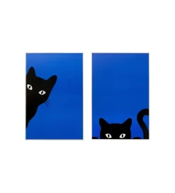 KDesign Zestaw 2 obrazów CIAO GATTO 60 x 40 cm