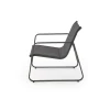 Halmar Zestaw ogrodowy CONOR sofa 114 cm dwa fotele 76 cm stolik 75 cm czarno szary