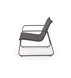 Halmar Zestaw ogrodowy CONOR sofa 114 cm dwa fotele 76 cm stolik 75 cm czarno szary