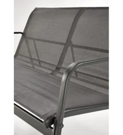 Halmar Zestaw ogrodowy CONOR sofa 114 cm dwa fotele 76 cm stolik 75 cm czarno szary