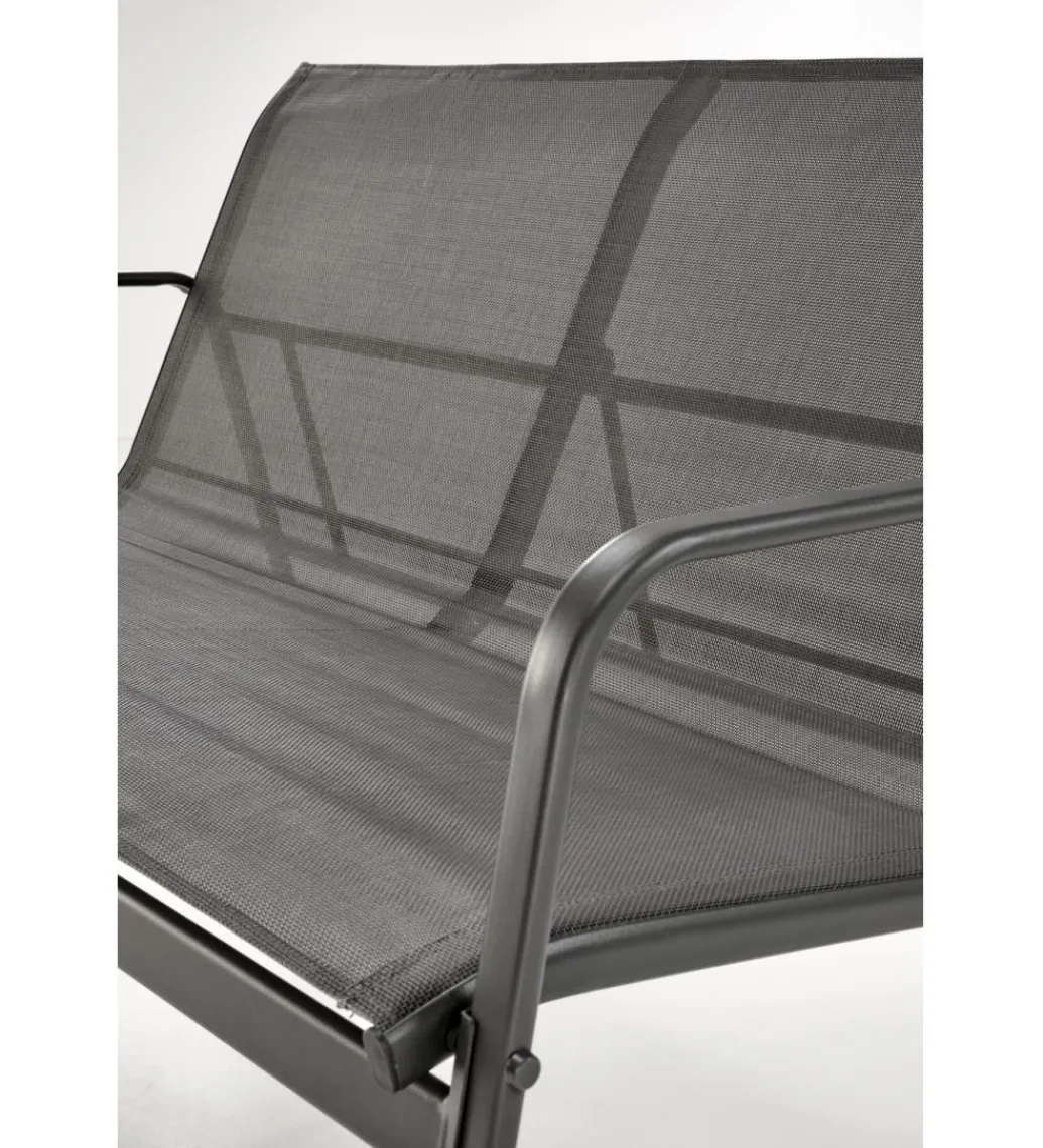 Halmar Zestaw ogrodowy CONOR sofa 114 cm dwa fotele 76 cm stolik 75 cm czarno szary