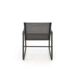Halmar Zestaw ogrodowy CONOR sofa 114 cm dwa fotele 76 cm stolik 75 cm czarno szary