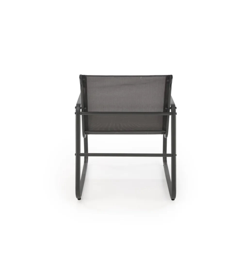 Halmar Zestaw ogrodowy CONOR sofa 114 cm dwa fotele 76 cm stolik 75 cm czarno szary