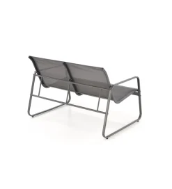 Halmar Zestaw ogrodowy CONOR sofa 114 cm dwa fotele 76 cm stolik 75 cm czarno szary