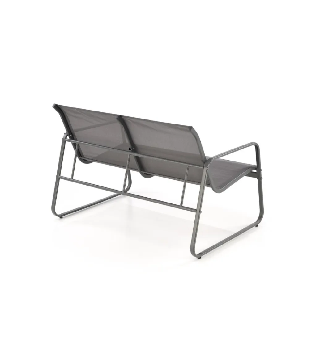 Halmar Zestaw ogrodowy CONOR sofa 114 cm dwa fotele 76 cm stolik 75 cm czarno szary