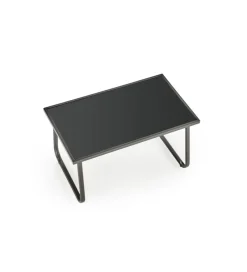 Halmar Zestaw ogrodowy CONOR sofa 114 cm dwa fotele 76 cm stolik 75 cm czarno szary