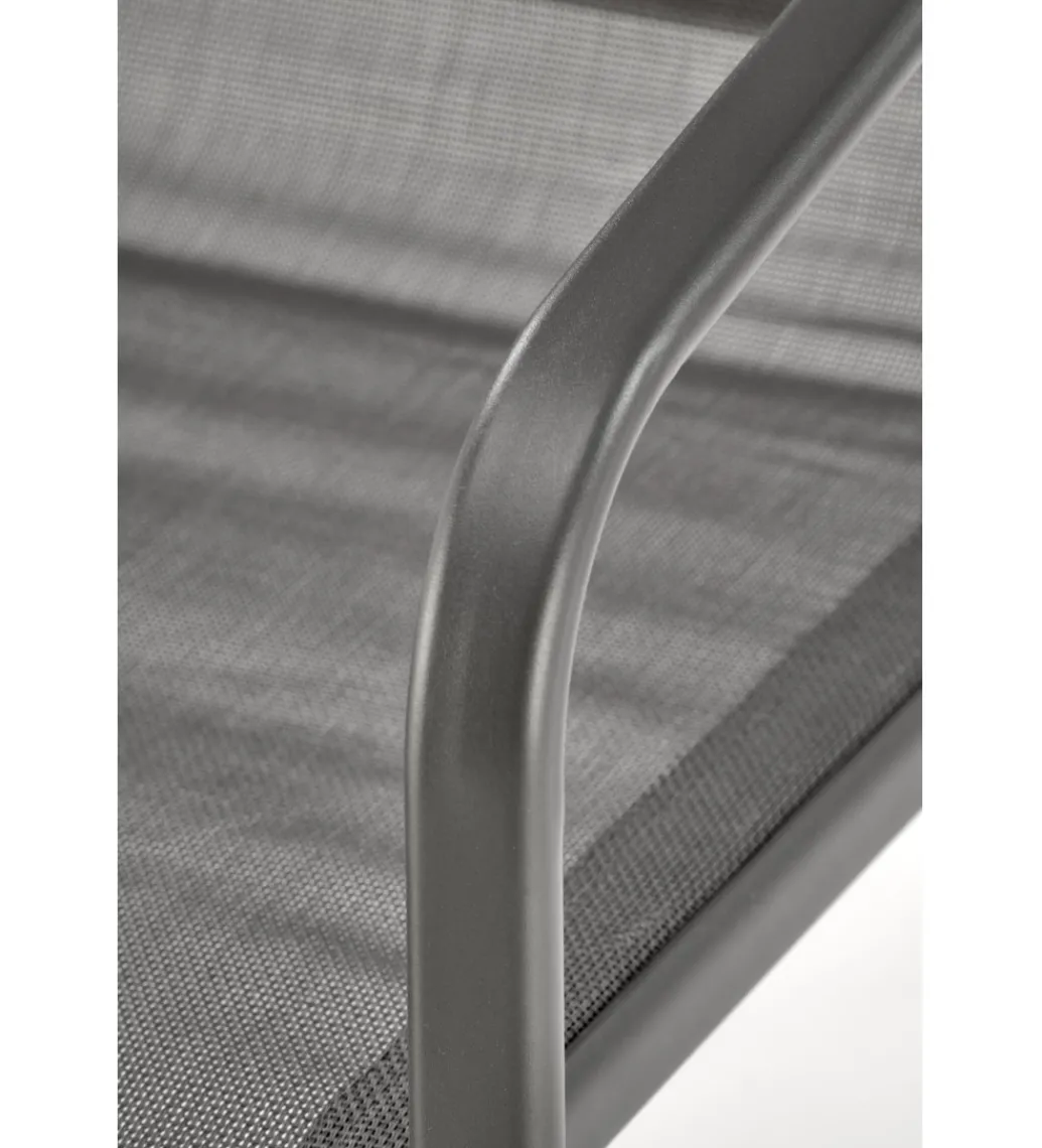 Halmar Zestaw ogrodowy CONOR sofa 114 cm dwa fotele 76 cm stolik 75 cm czarno szary