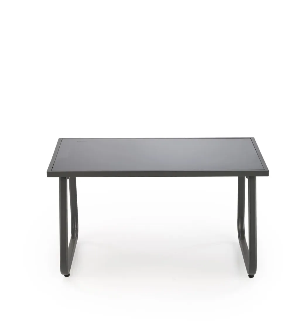 Halmar Zestaw ogrodowy CONOR sofa 114 cm dwa fotele 76 cm stolik 75 cm czarno szary