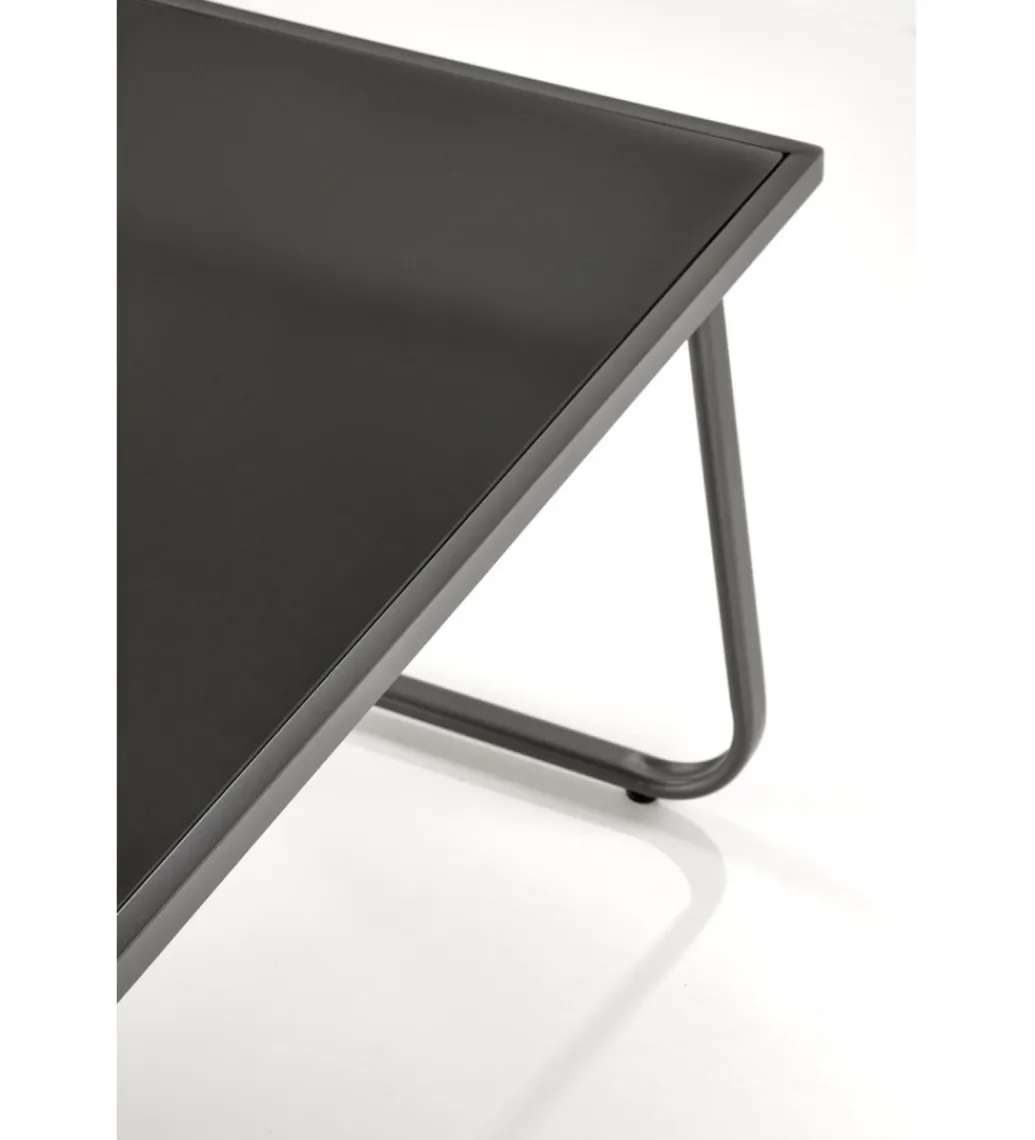 Halmar Zestaw ogrodowy CONOR sofa 114 cm dwa fotele 76 cm stolik 75 cm czarno szary