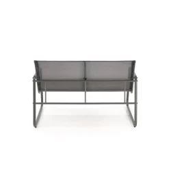Halmar Zestaw ogrodowy CONOR sofa 114 cm dwa fotele 76 cm stolik 75 cm czarno szary