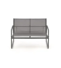 Halmar Zestaw ogrodowy CONOR sofa 114 cm dwa fotele 76 cm stolik 75 cm czarno szary