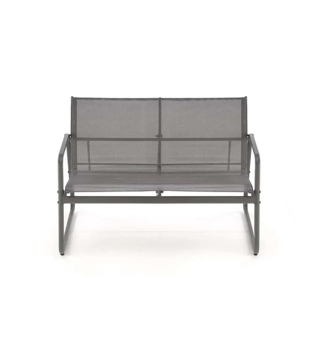 Halmar Zestaw ogrodowy CONOR sofa 114 cm dwa fotele 76 cm stolik 75 cm czarno szary