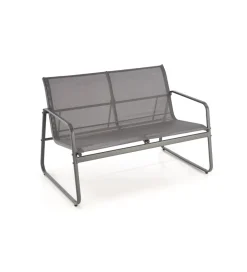 Halmar Zestaw ogrodowy CONOR sofa 114 cm dwa fotele 76 cm stolik 75 cm czarno szary