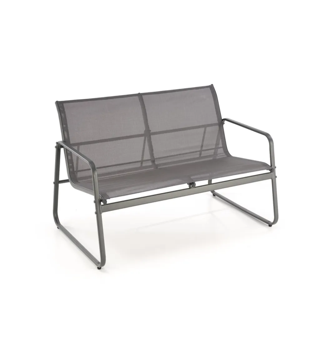 Halmar Zestaw ogrodowy CONOR sofa 114 cm dwa fotele 76 cm stolik 75 cm czarno szary