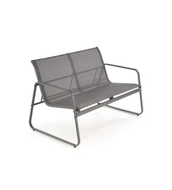 Halmar Zestaw ogrodowy CONOR sofa 114 cm dwa fotele 76 cm stolik 75 cm czarno szary