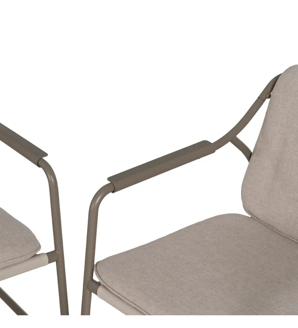 Zona-Design Zestaw ogrodowy OMAMA Szary 2 fotele + sofa + stolik