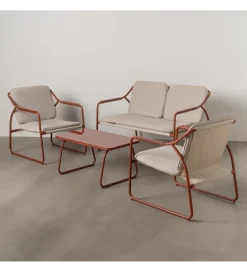 Zona-Design Zestaw ogrodowy OMAMA Terakota 2 fotele + sofa + stolik