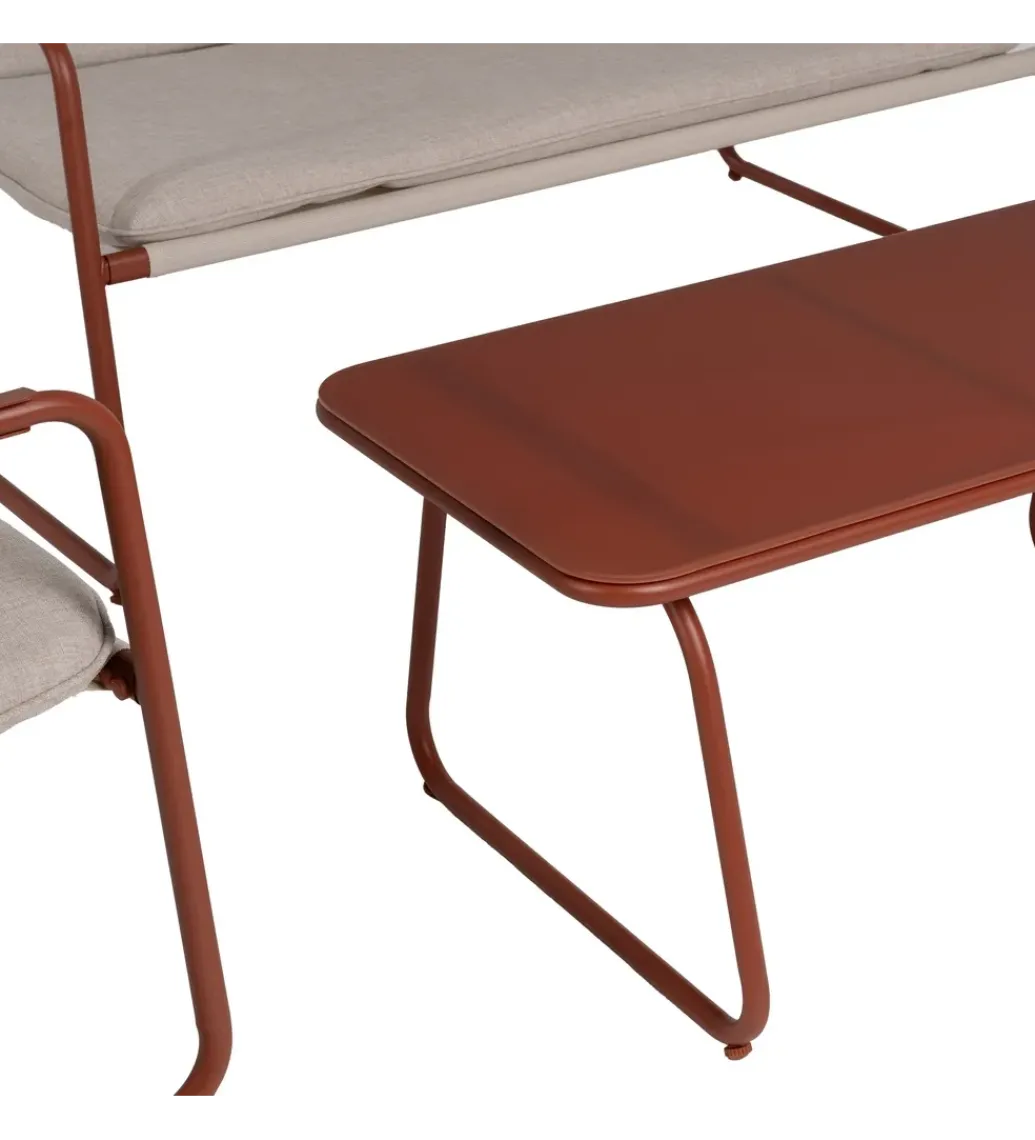 Zona-Design Zestaw ogrodowy OMAMA Terakota 2 fotele + sofa + stolik