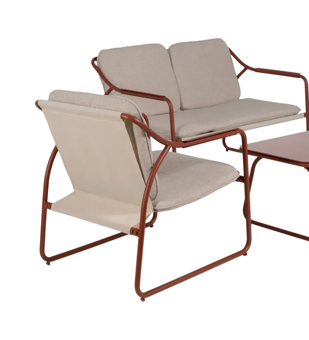 Zona-Design Zestaw ogrodowy OMAMA Terakota 2 fotele + sofa + stolik