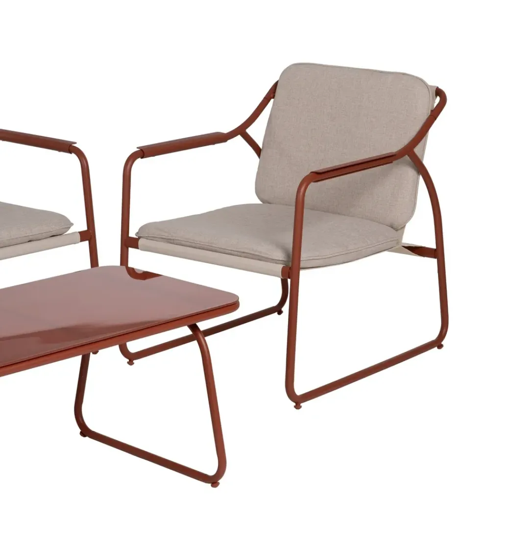 Zona-Design Zestaw ogrodowy OMAMA Terakota 2 fotele + sofa + stolik