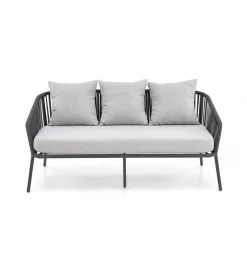 Halmar Zestaw ogrodowy ROCCA ciemnoszary - sofa + 2 x fotel + ława