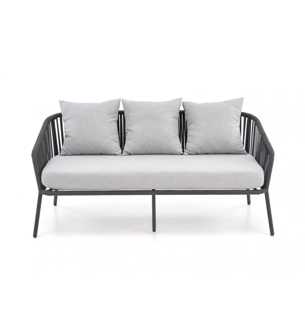 Halmar Zestaw ogrodowy ROCCA ciemnoszary - sofa + 2 x fotel + ława