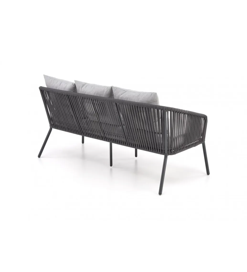 Halmar Zestaw ogrodowy ROCCA ciemnoszary - sofa + 2 x fotel + ława