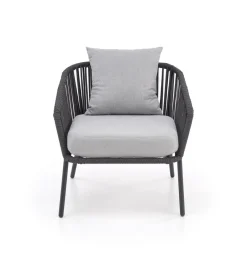 Halmar Zestaw ogrodowy ROCCA ciemnoszary - sofa + 2 x fotel + ława