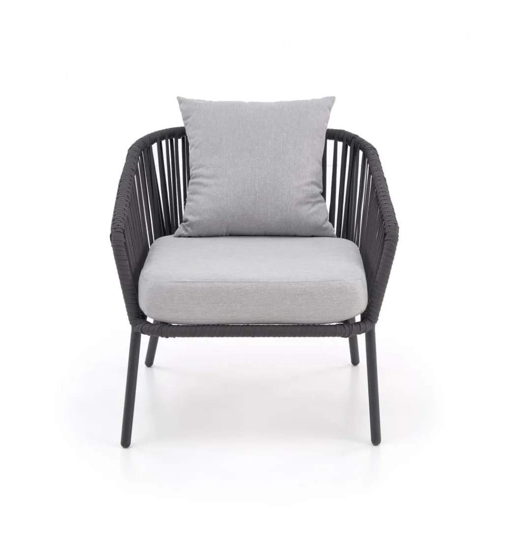 Halmar Zestaw ogrodowy ROCCA ciemnoszary - sofa + 2 x fotel + ława