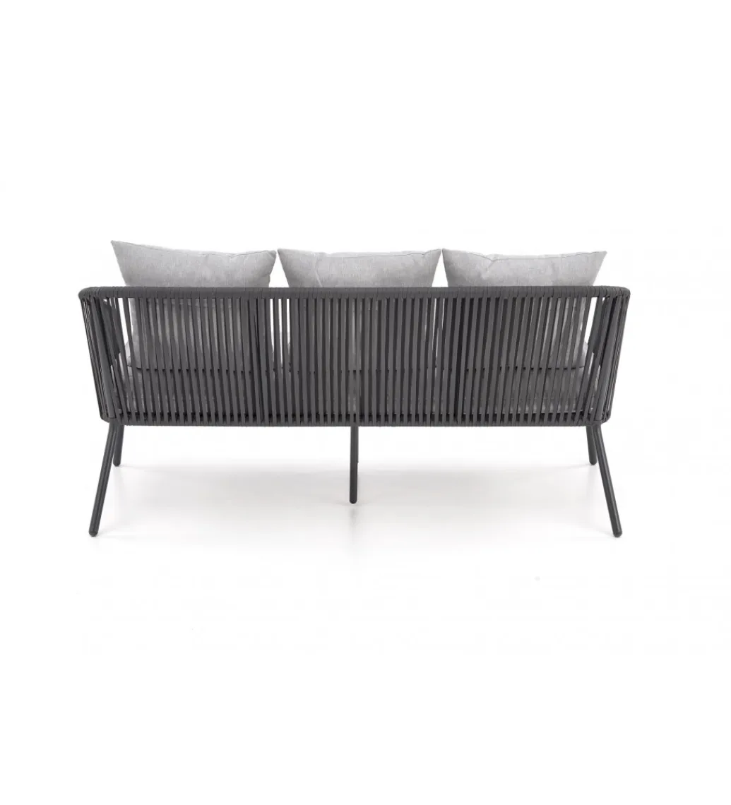 Halmar Zestaw ogrodowy ROCCA ciemnoszary - sofa + 2 x fotel + ława
