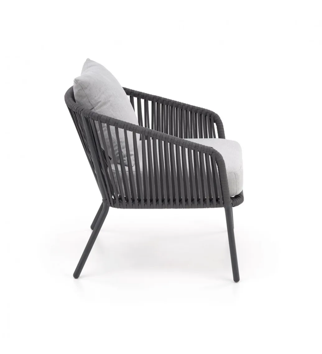 Halmar Zestaw ogrodowy ROCCA ciemnoszary - sofa + 2 x fotel + ława