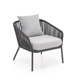 Halmar Zestaw ogrodowy ROCCA ciemnoszary - sofa + 2 x fotel + ława