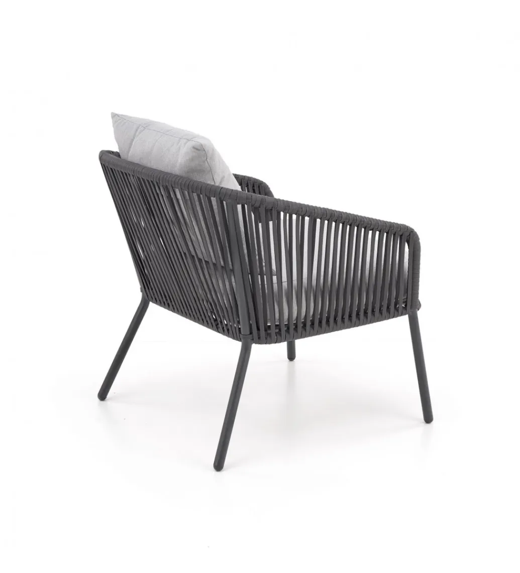 Halmar Zestaw ogrodowy ROCCA ciemnoszary - sofa + 2 x fotel + ława