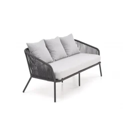 Halmar Zestaw ogrodowy ROCCA ciemnoszary - sofa + 2 x fotel + ława