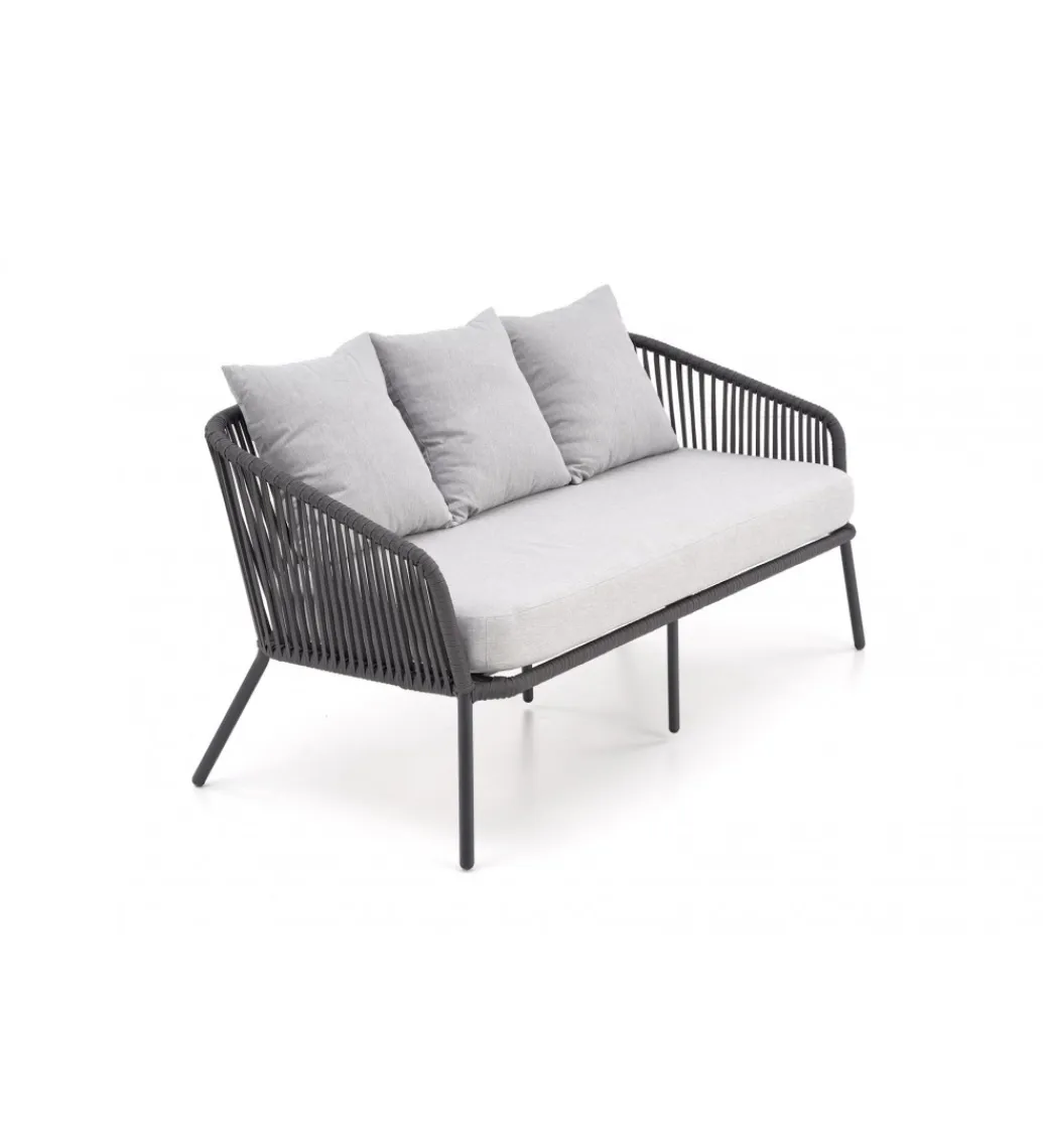 Halmar Zestaw ogrodowy ROCCA ciemnoszary - sofa + 2 x fotel + ława