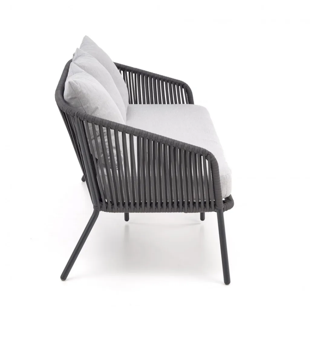 Halmar Zestaw ogrodowy ROCCA ciemnoszary - sofa + 2 x fotel + ława