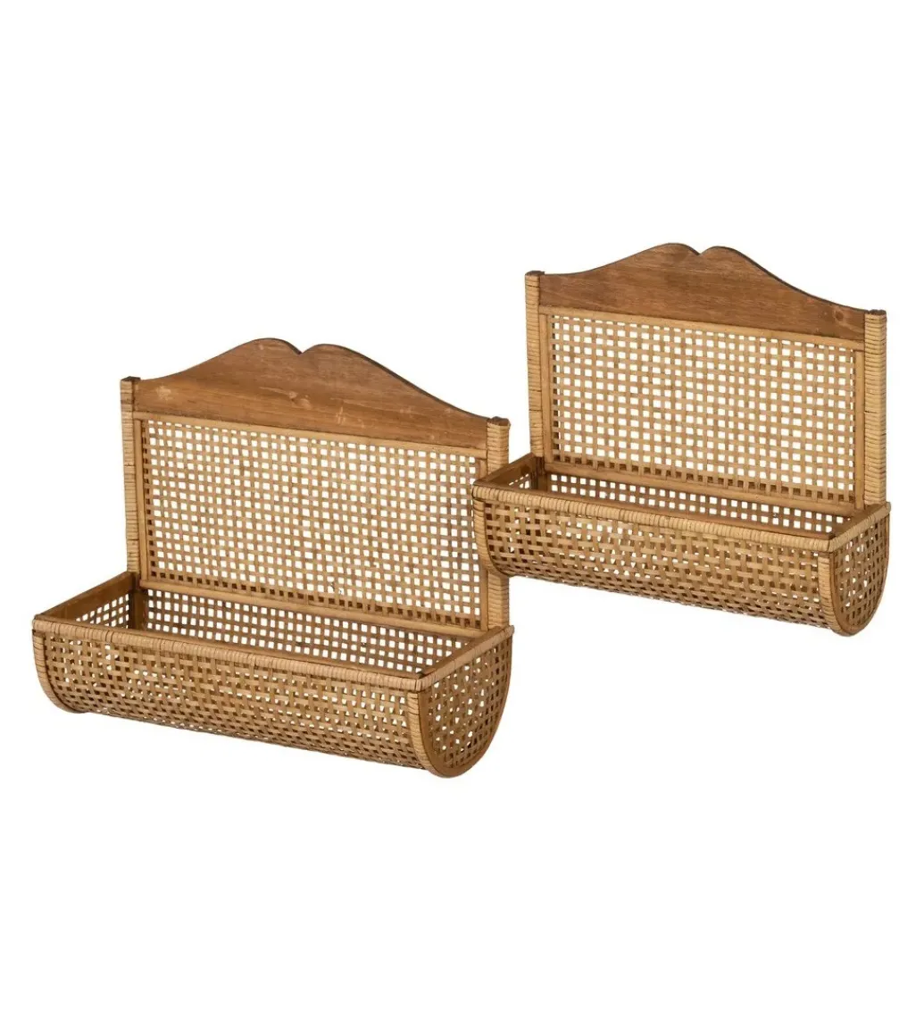Zona-Design Zestaw 2 półek wiszących TAERMA 50 i 42 cm cm naturalne