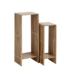 Zona-Design Zestaw 2 regałów BELLAMONTE drewno teak 86 cm 68 cm