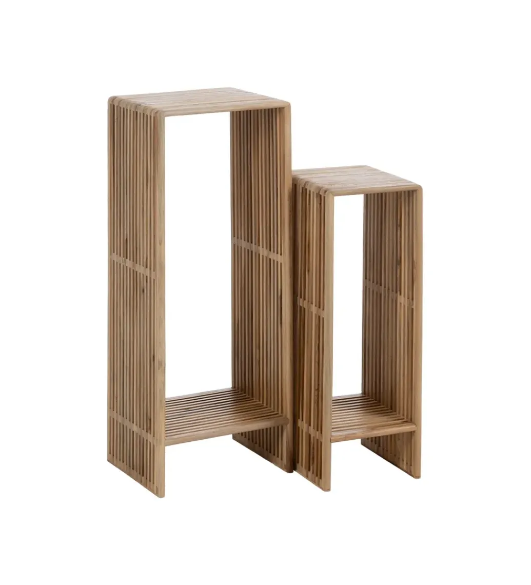 Zona-Design Zestaw 2 regałów BELLAMONTE drewno teak 86 cm 68 cm