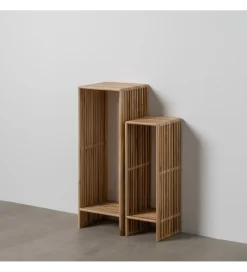 Zona-Design Zestaw 2 regałów BELLAMONTE drewno teak 86 cm 68 cm