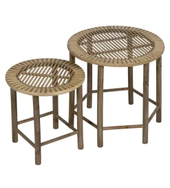Zona-Design Zestaw stolików BAMBÚ 50 cm 38 cm bambus