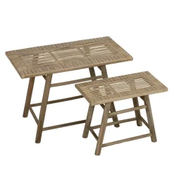 Zona-Design Zestaw stolików BAMBÚ 60 cm 42 cm bambus