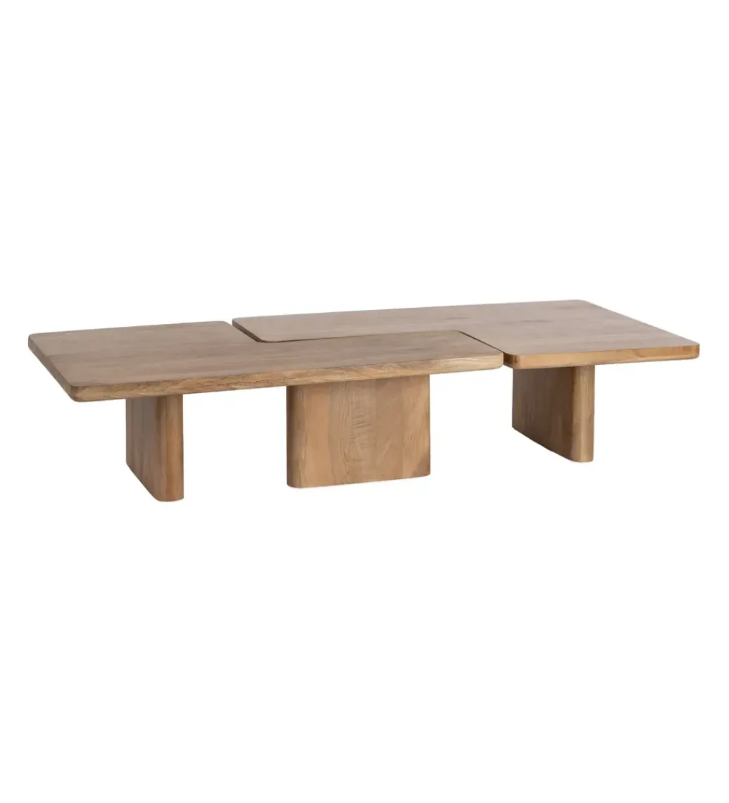 Zona-Design Zestaw 2 stolików kawowych ASANA 120 cm drewno mango