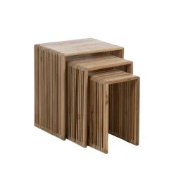 Zona-Design Zestaw 3 stolików kawowych BELLAMONTE 65 cm 55 cm 35 cm naturalnych
