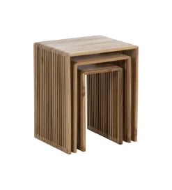 Zona-Design Zestaw 3 stolików kawowych BELLAMONTE 65 cm 55 cm 35 cm naturalnych