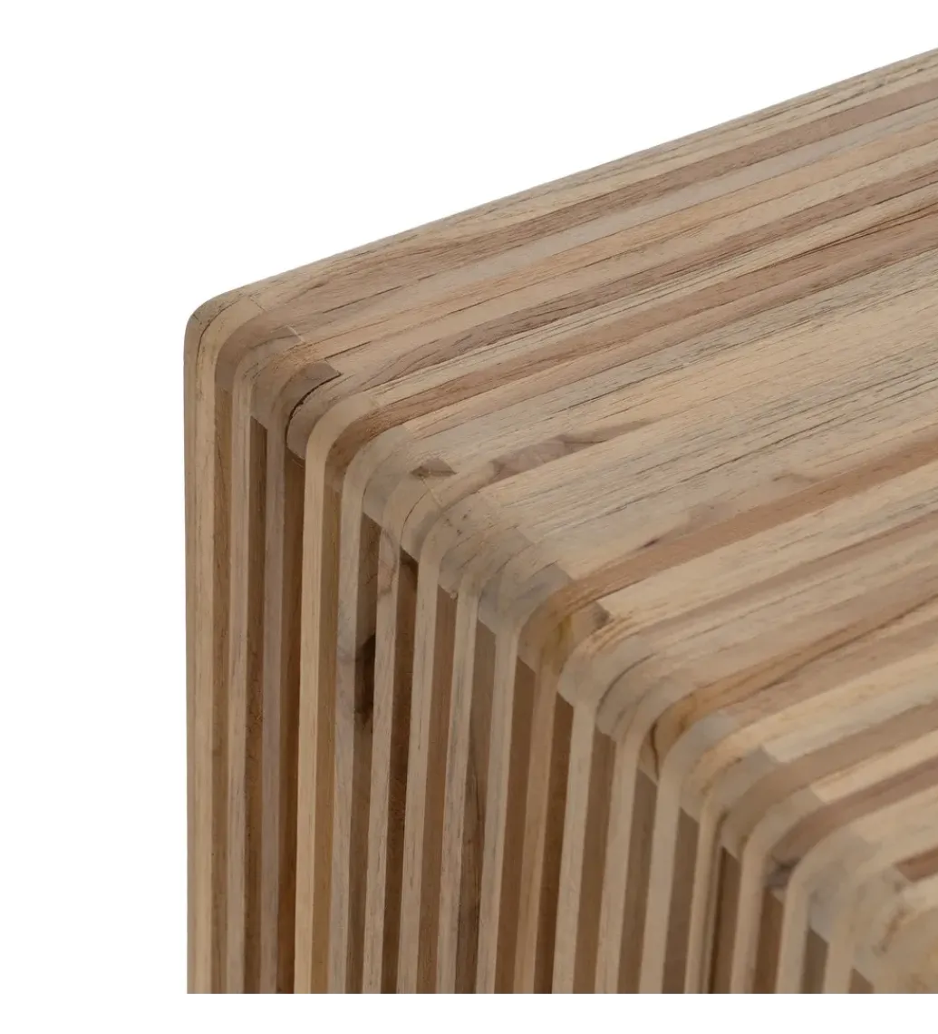 Zona-Design Zestaw 3 stolików kawowych BELLAMONTE 65 cm 55 cm 35 cm naturalnych